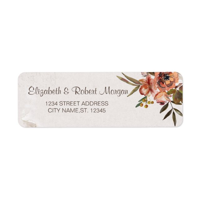 Aquarelle Fleurs d'automne Mariage (Devant)