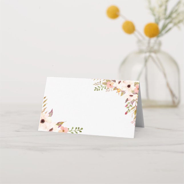 Aquarelle Fleurs de Bohême Cartes de Place Personn (Devant)