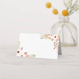 Aquarelle Fleurs de Bohême Cartes de Place Personn