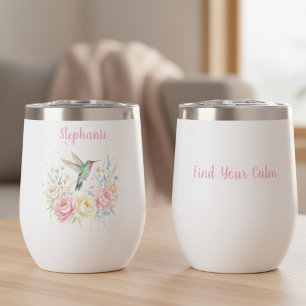 Aquarelle Fleurs de Colibri – Cadeau Nommé pour El