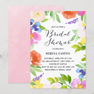 Aquarelle Fleurs de printemps Invitation à la douc