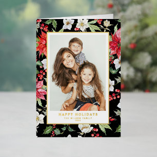 Aquarelle Fleurs de vacances Black Happy Vacances