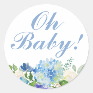Aquarelle Fleurs Oh Stickers Baby shower