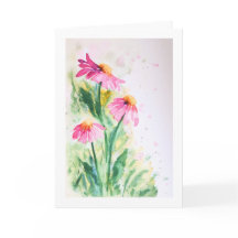 Aquarelle Fleurs, rose, Carte blanche, tous les jo