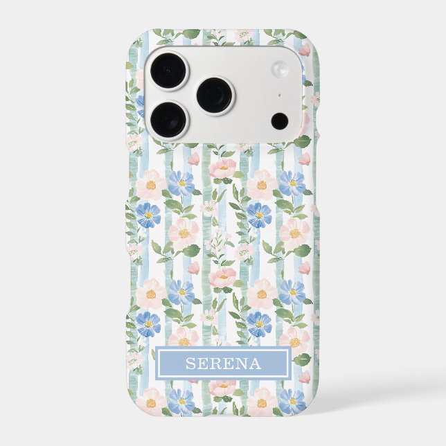 Aquarelle Fleurs Rose Personnalisé (Verso)