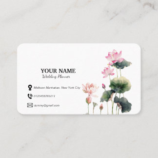 Aquarelle Fleurs roses Carte de visite Floral