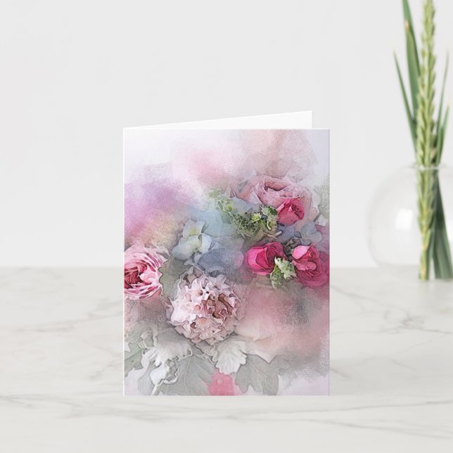 Aquarelle Fleurs Roses modernes Modèle fleuri (Devant)
