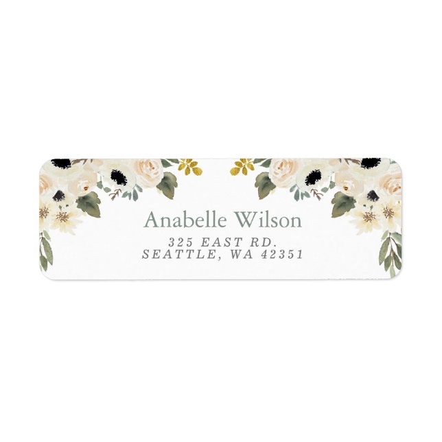 Aquarelle Fleurs Sage Ivory Floral (Devant)