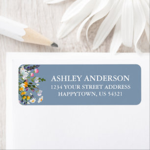 Aquarelle Fleurs sauvages retour Adresse Dusty Blu