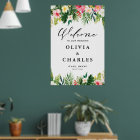 Aquarelle Fleurs tropicales Affiche de bienvenue M