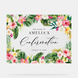 Aquarelle Fleurs tropicales Confirmation du cadre