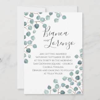 Aquarelle Flora Eucalyptus Invitation