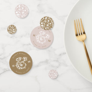 Aquarelle Floral Ampersand Mariage Table Confetti