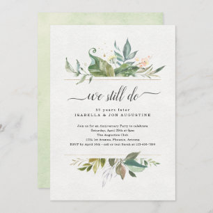 Aquarelle Floral Anniversaire Fête Invitation