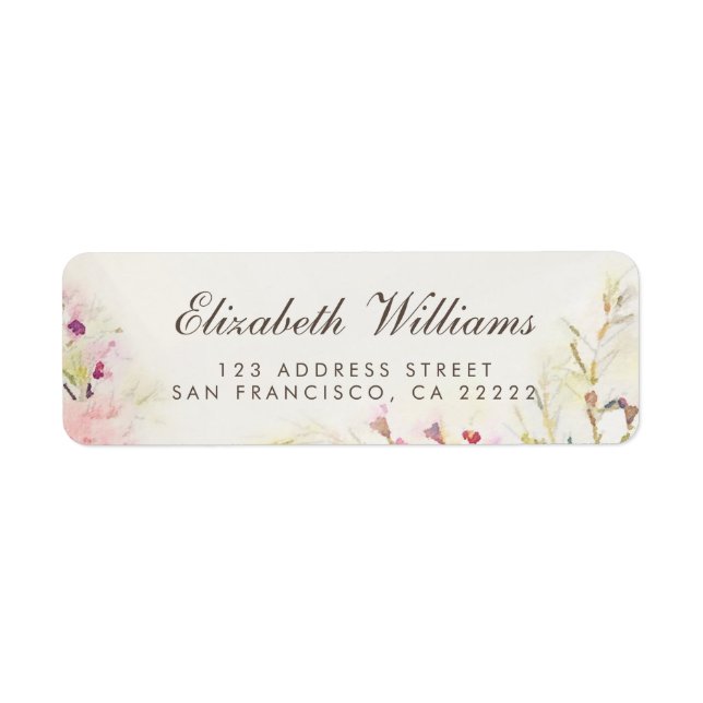 Aquarelle Floral Boho Retourner l'adresse Étiquett (Devant)