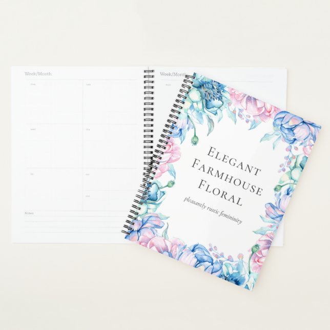 Aquarelle Floral & Bois rustique Pays élégant (Devant avec enveloppe)