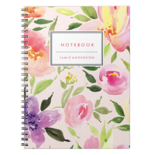 Aquarelle Floral Carnet personnalisé