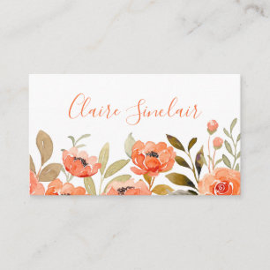 Aquarelle Floral Carte de visite