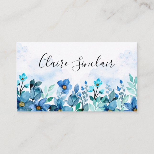 Aquarelle Floral Carte de visite (Devant)