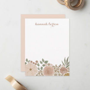 Aquarelle Floral Carte pour notes plat personnalis