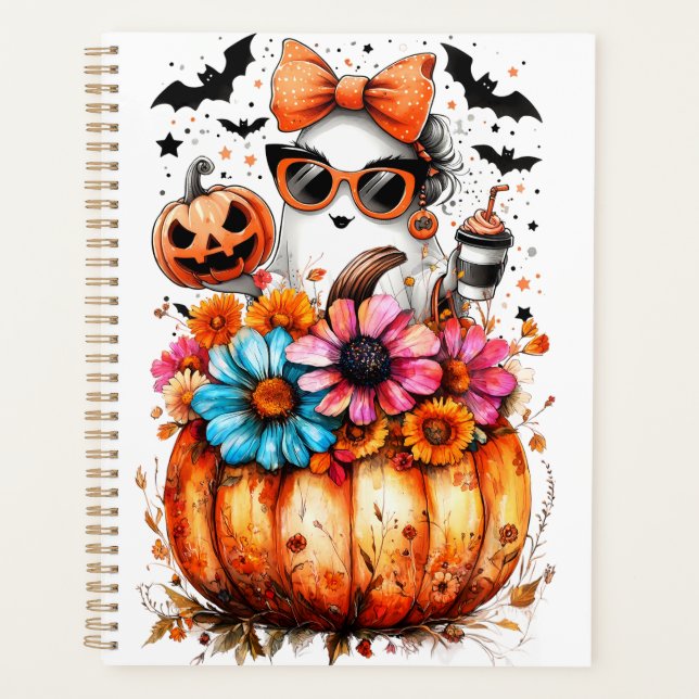 Aquarelle Floral Citrouille automne (Devant)
