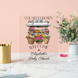 Aquarelle Floral Farmer's Market Shower Bienvenue
