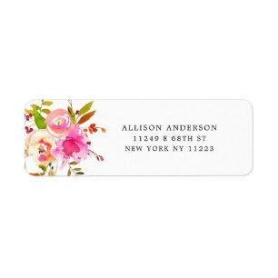 Aquarelle Floral GIRL baby shower adresse de retou