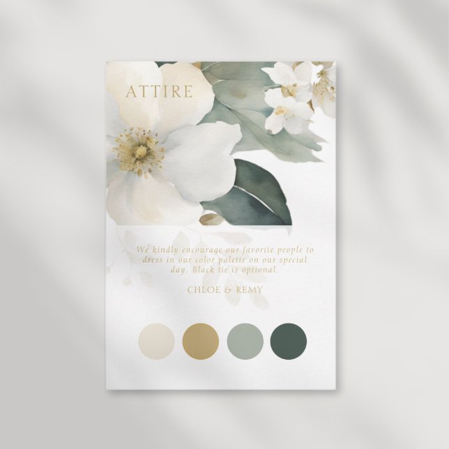 Aquarelle Floral Gold Folid Mariage Carte d'ensemb (Créateur téléchargé)