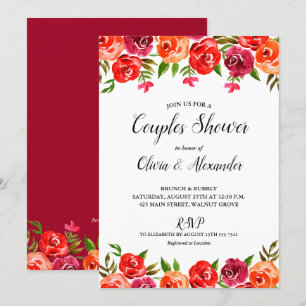 Aquarelle Floral Mariage Couples Invitations de do