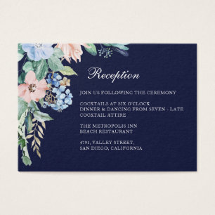 Aquarelle Floral Navy Hydrangea Réception de maria