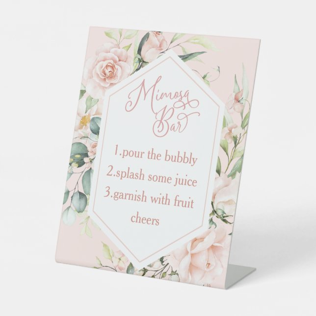 Aquarelle Floral nuptiale panneau de la barre mimo (Recto)