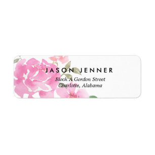Aquarelle Floral Pink Peonies Mariage Chic