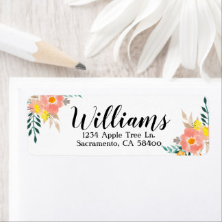 Aquarelle Floral Retourner l'adresse Étiquettes
