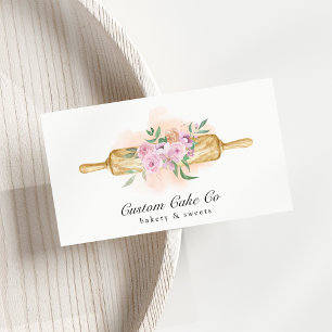 Aquarelle Floral Roller Carte de visite