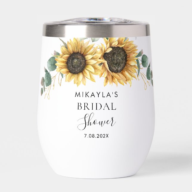 Aquarelle Floral Tournesol Fête des mariées verte (Avant)