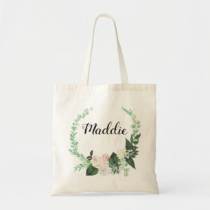 Aquarelle Floral Vert Wreath Sac fourre-tout de la
