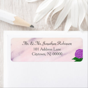 Aquarelle florale à crème violette