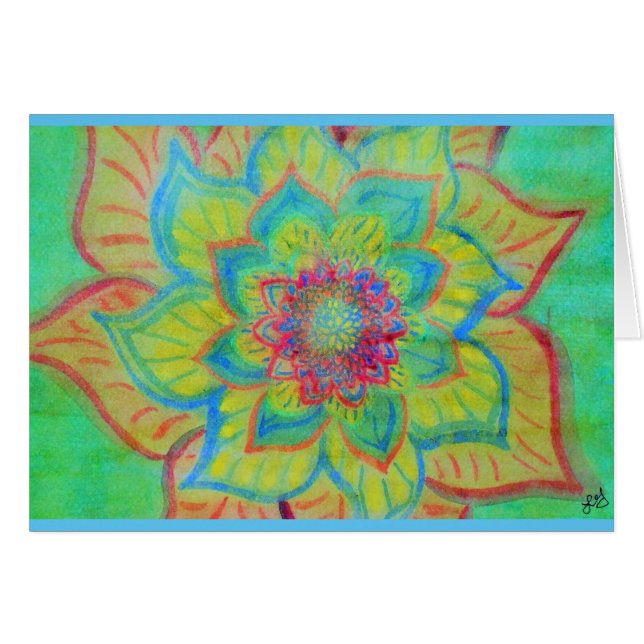 Aquarelle florale abstraite vibrante (Devant horizontal)
