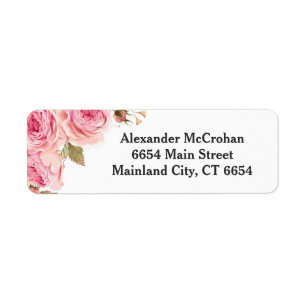 Aquarelle florale Adresse de retour