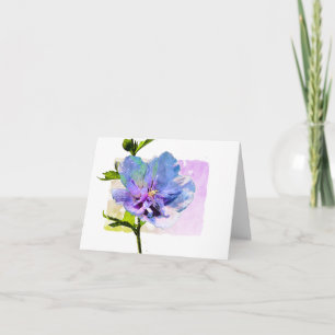 Aquarelle Florale bleu et violet toute occasion