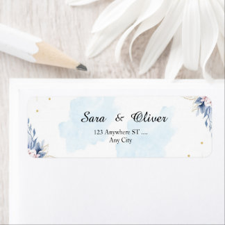 Aquarelle florale bleue élégante