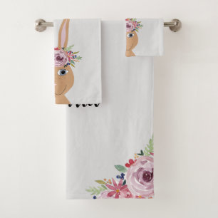 Aquarelle florale branchée Rabbit and Name