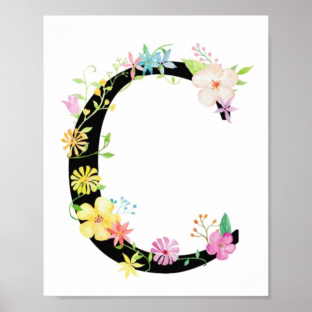 Aquarelle Florale C Poster (Devant)