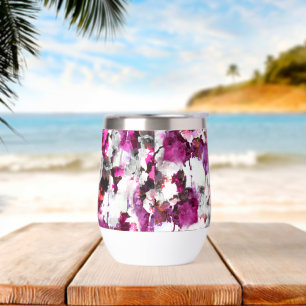 Aquarelle florale - Design abstrait rose et blanc