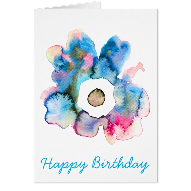 Aquarelle florale dessinée à la main art abstrait (Devant)