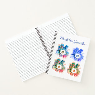 Aquarelle florale dessinée à la main carnet d'art 