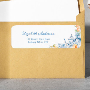 Aquarelle Florale et Citron Teapot Adresse de reto