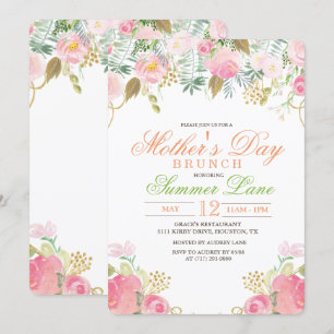 Aquarelle florale Fête des mères Invitation Brunch
