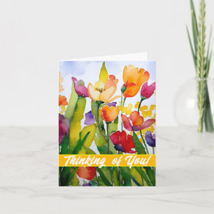 Aquarelle florale gaie - Pensez à vous