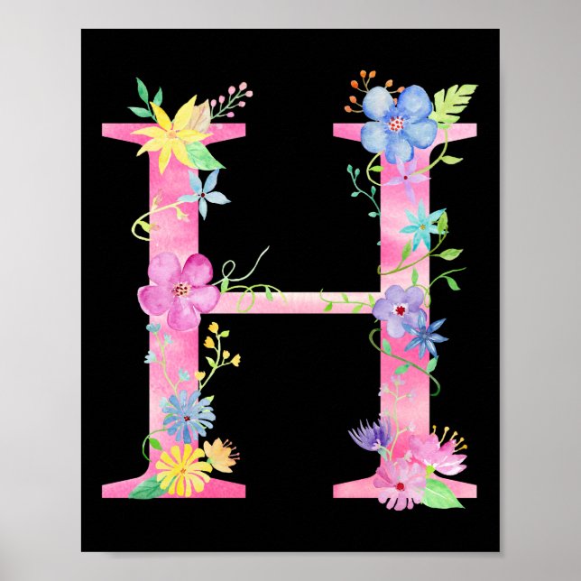 Aquarelle Florale H Poster (Devant)